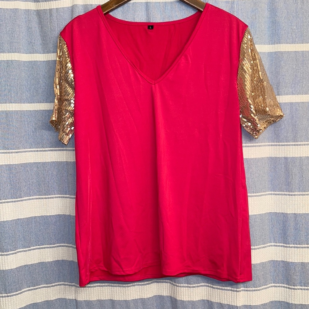Pink Sequin Top